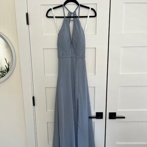 Azazie Evalleen Bridesmaid Dress Size A4, Dusty Blue